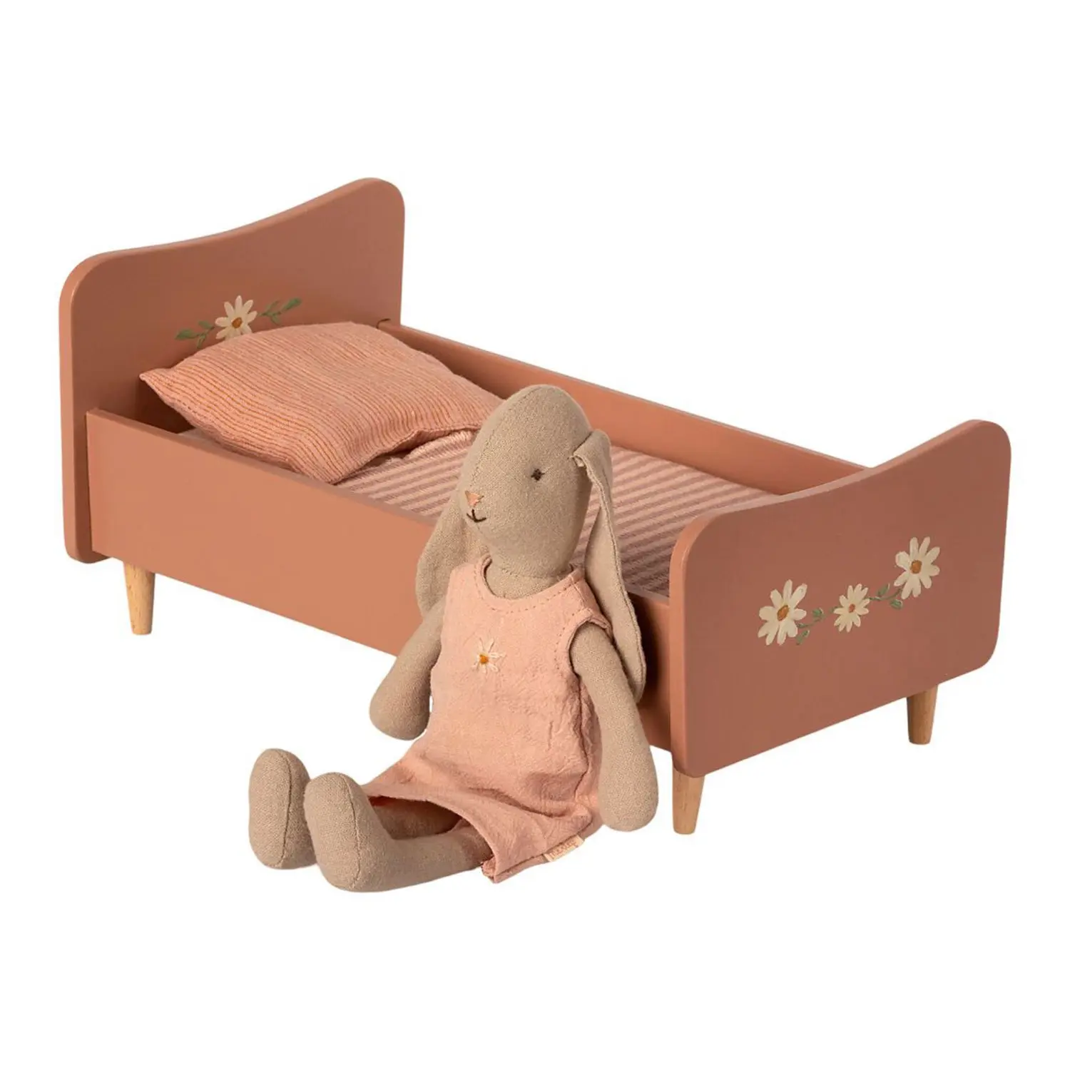 Игрушка "Деревянная кровать", розовая, 6,5х15х13 см - изображение 2