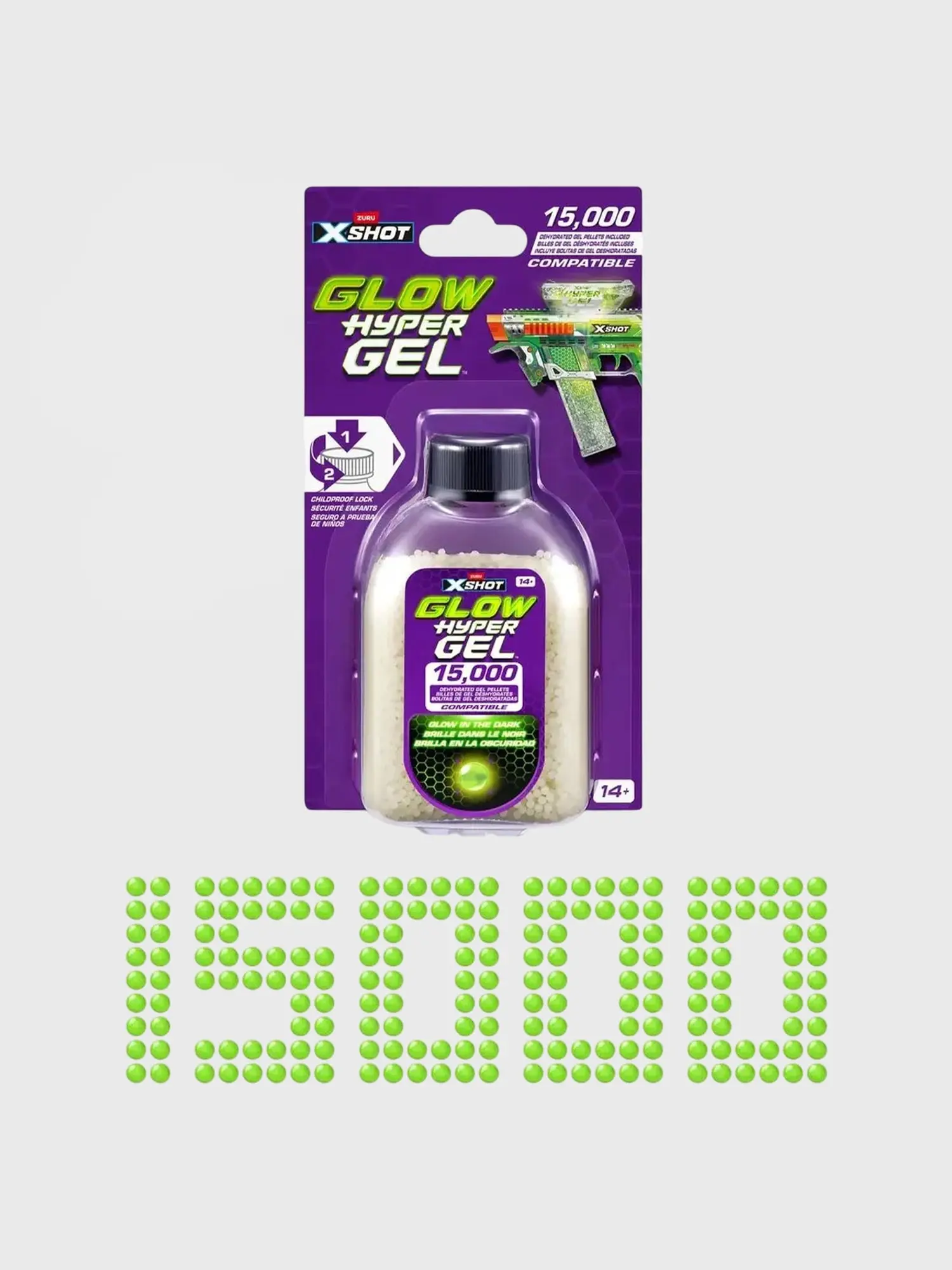 Снаряды для бластера X-Shot HYPERGEL GLOW IN THE DARK - изображение 2