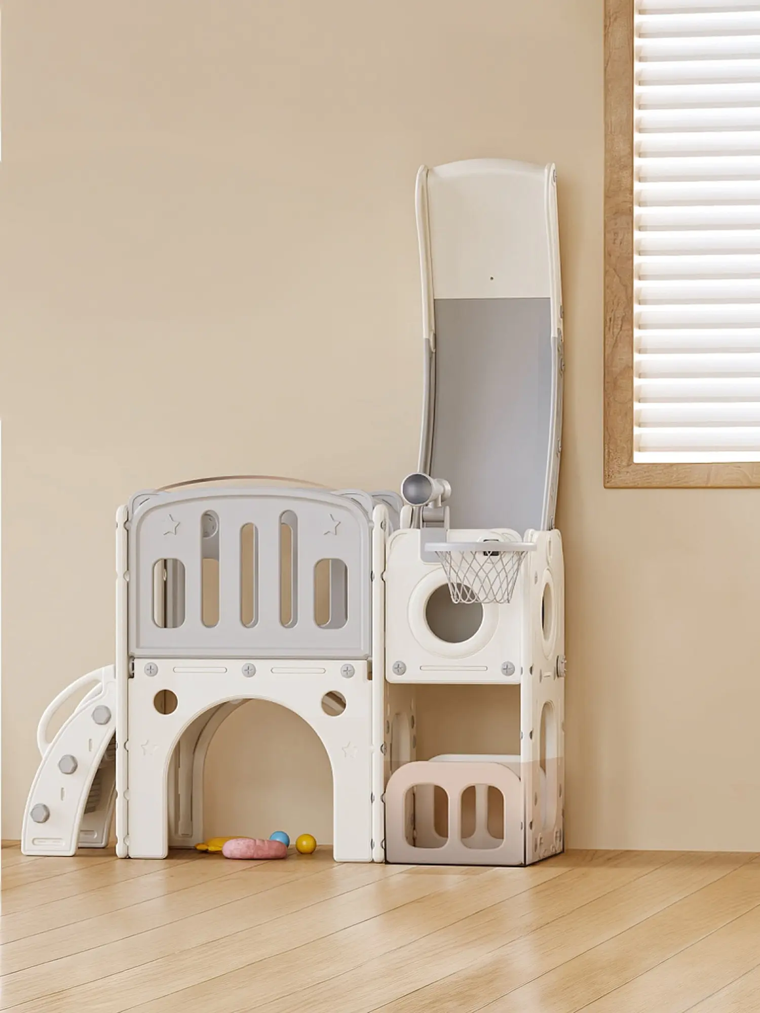 Игровой комплекс с горкой UNIX Kids Star Grey - изображение 4
