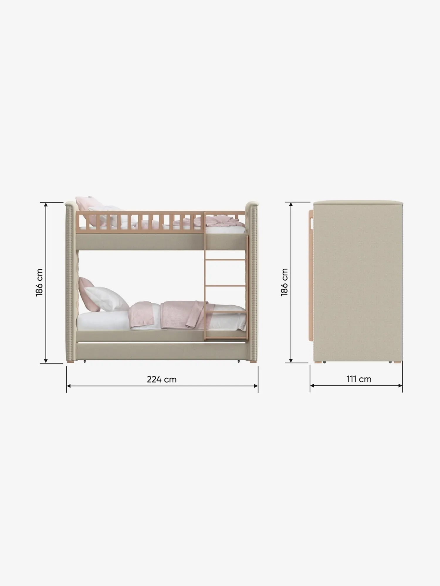 Кровать двухъярусная Elit soft, серый - изображение 3