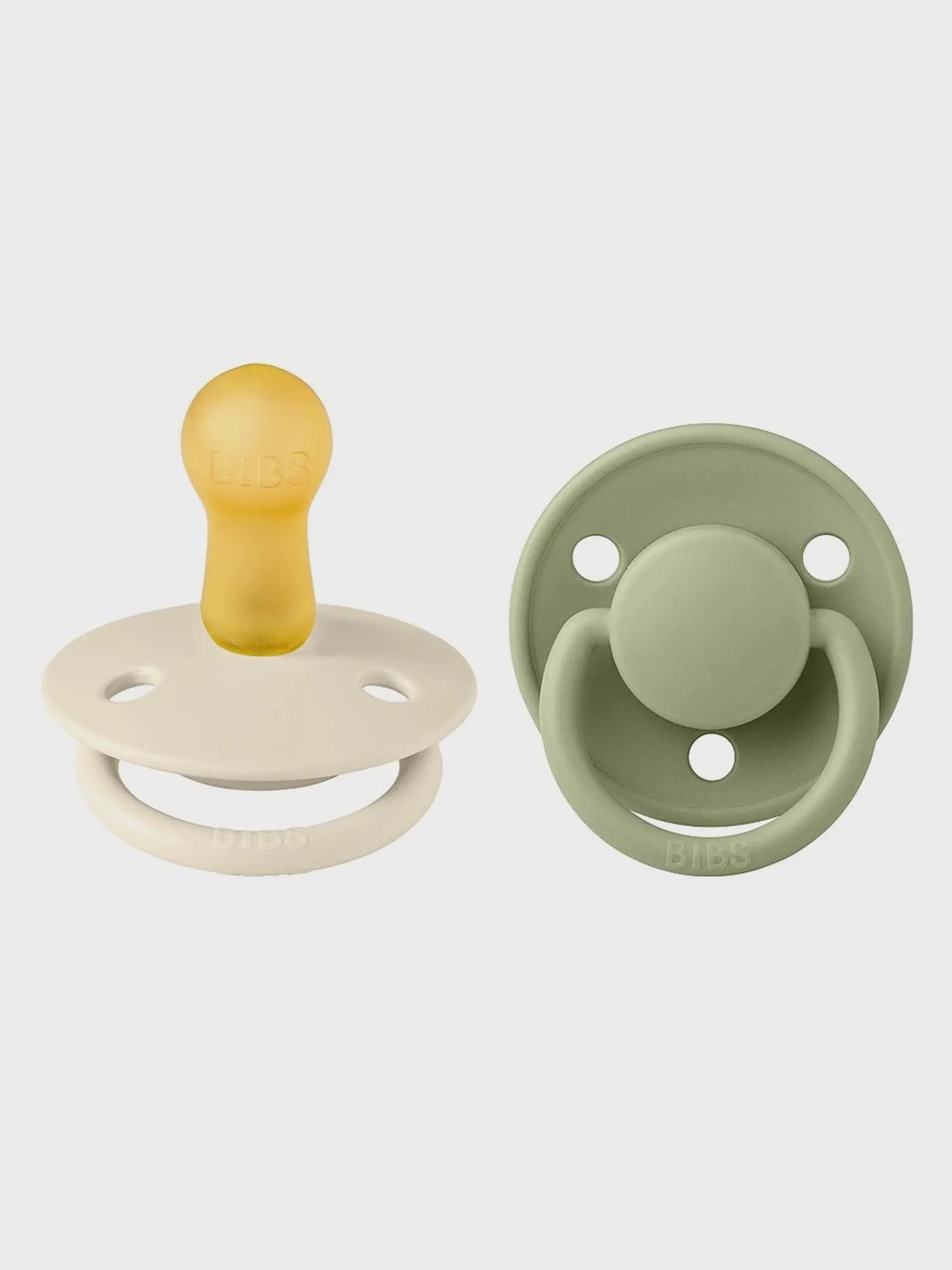 Набор пустышек латексных De Lux, 2 шт, Ivory/Sage, 6+ мес