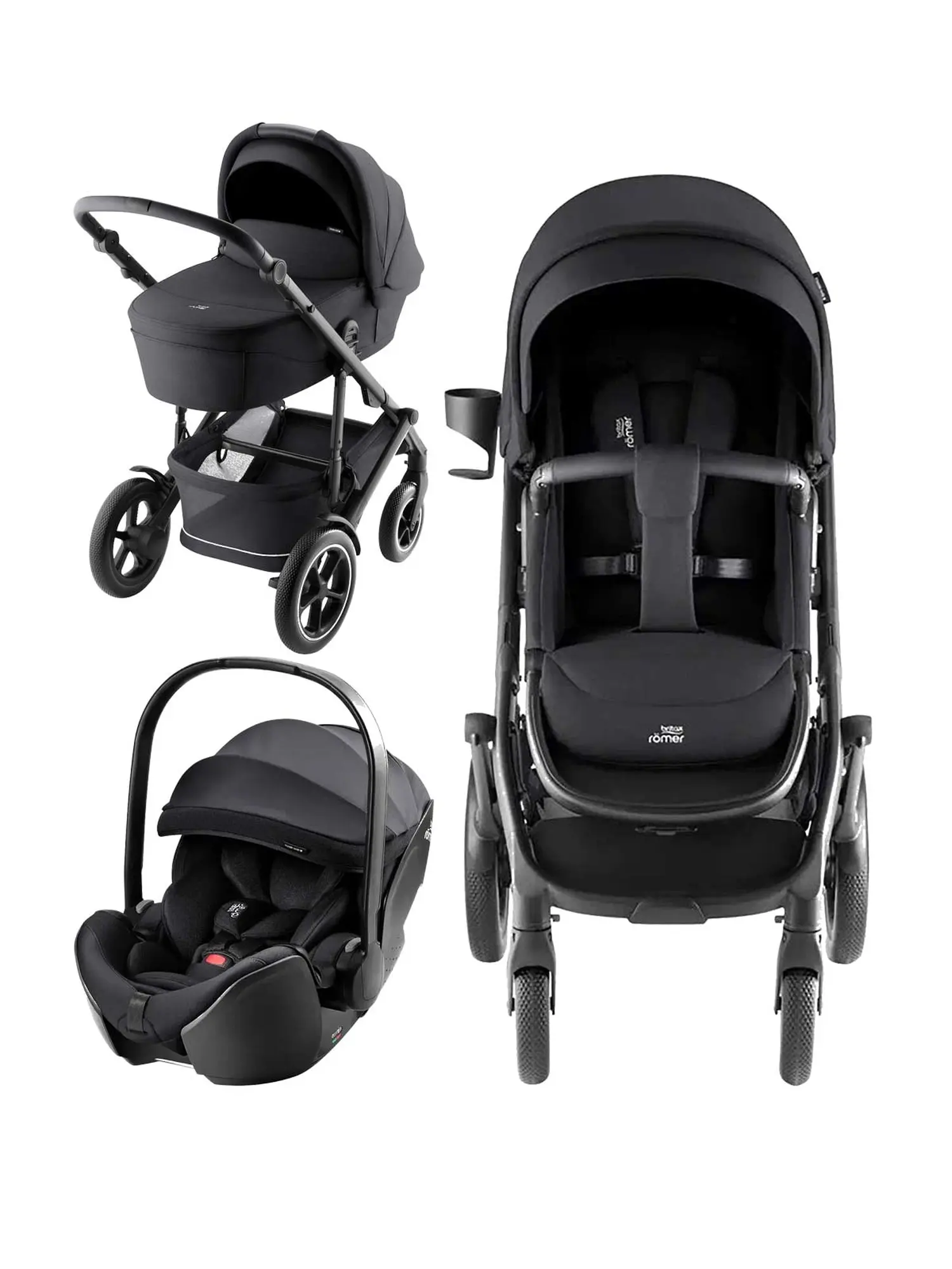 Коляска 3в1 SMILE 5Z с автомобильным креслом BABY-SAFE PRO Carbon Black