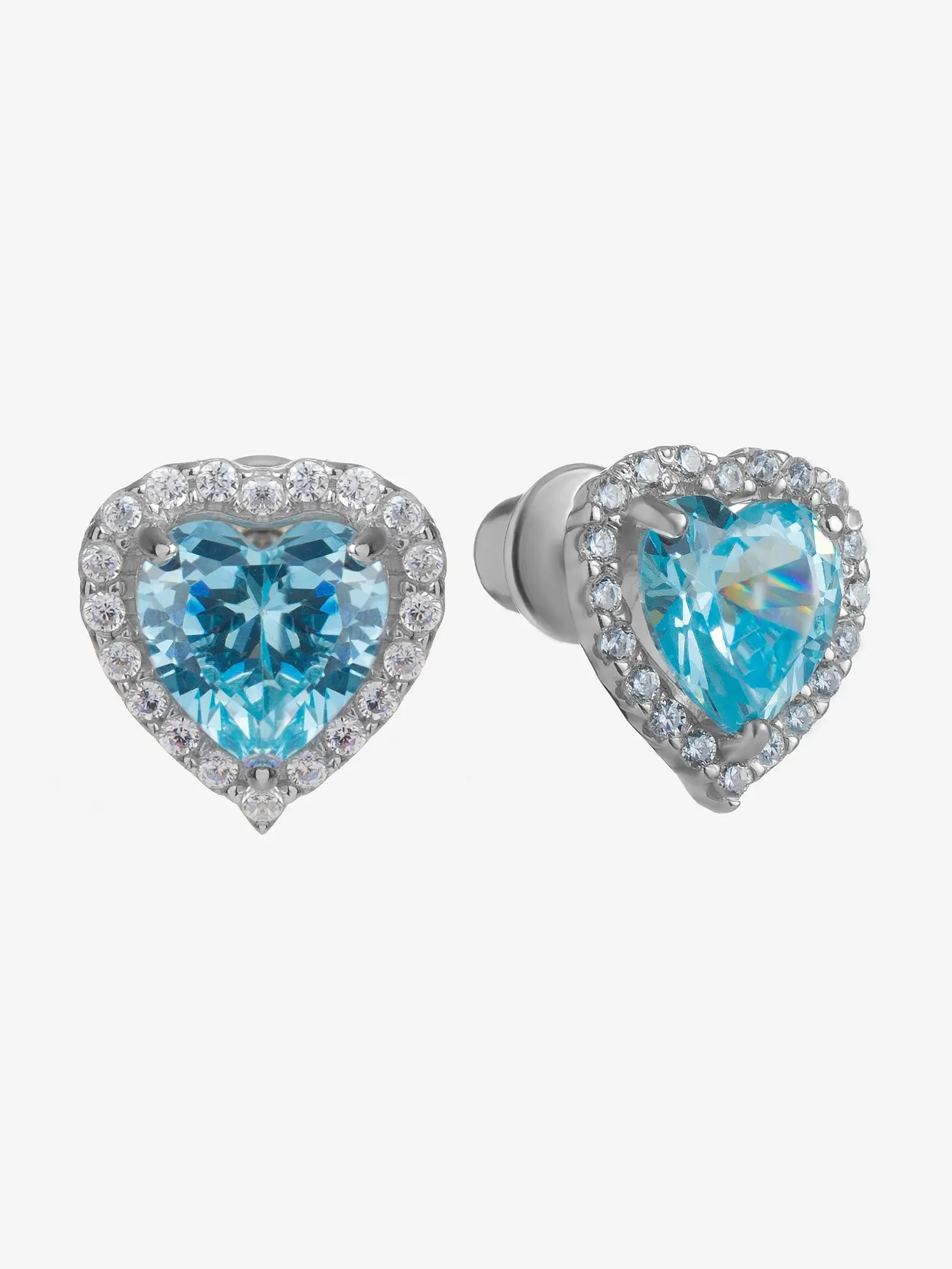 Серьги Сердечки, серебро
