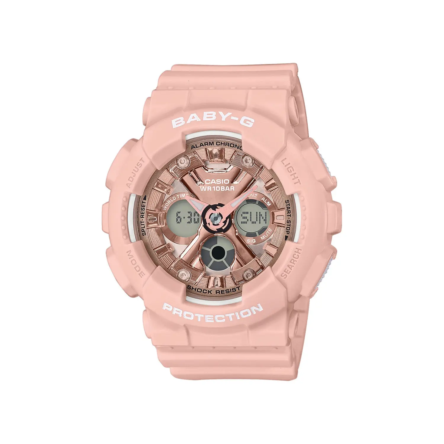 Часы Baby-G с медным циферблатом, розовые