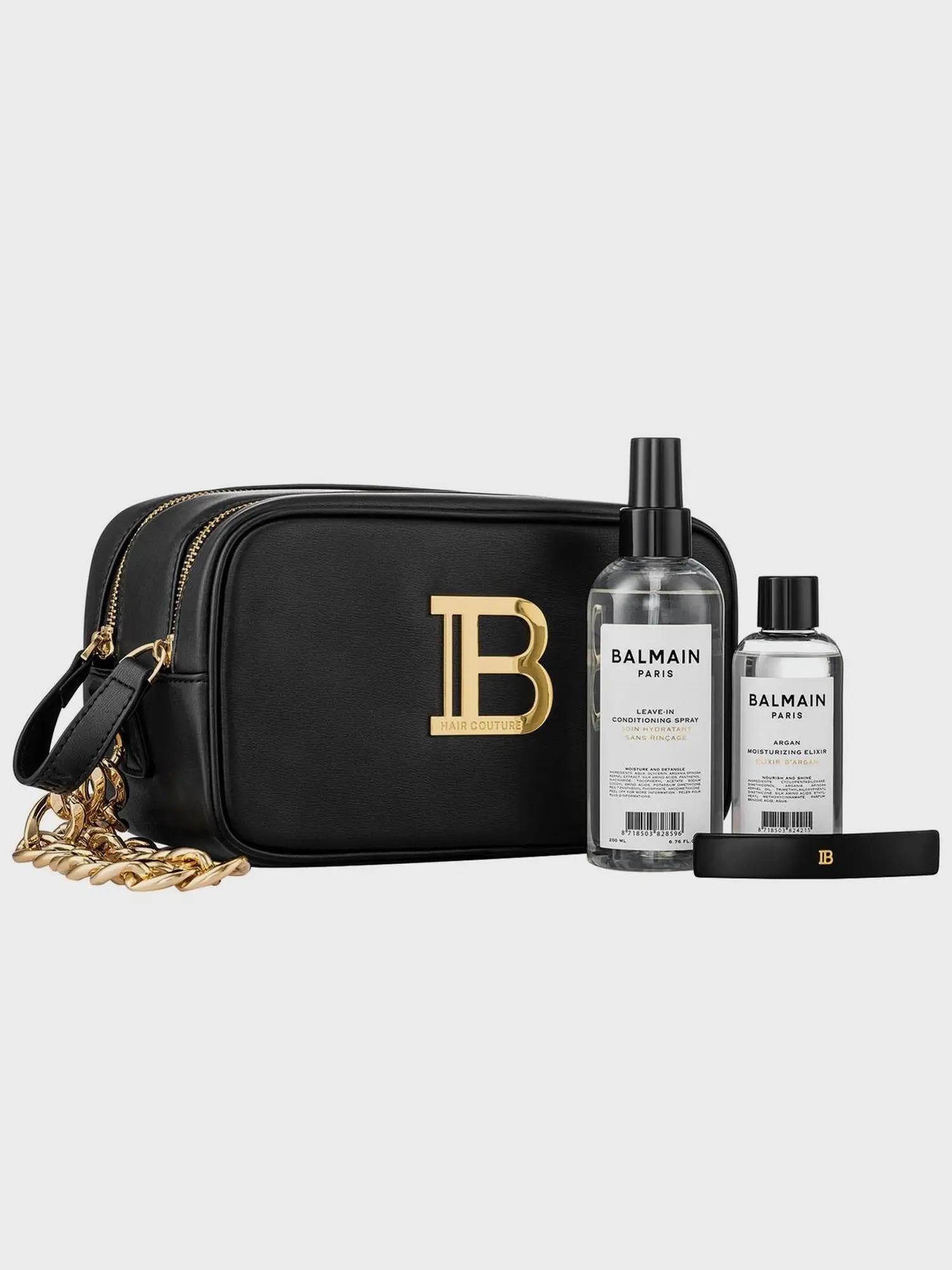 Сумочка-клатч Signature Pouch Black & Gold внути три продукта