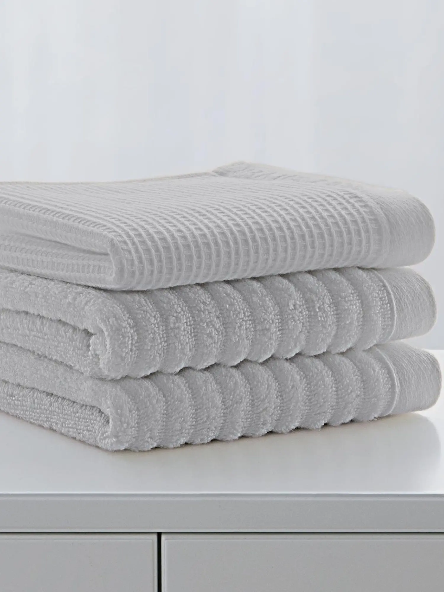 Набор Полотенец 3шт 30*30см "Soft Silver" Soft touch, Благородное серебро - изображение 2