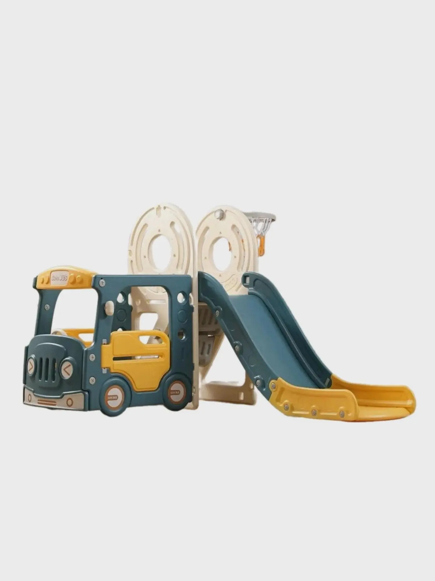 Игровой комплекс с горкой и качелями Kids Bus (171 см) Yellow