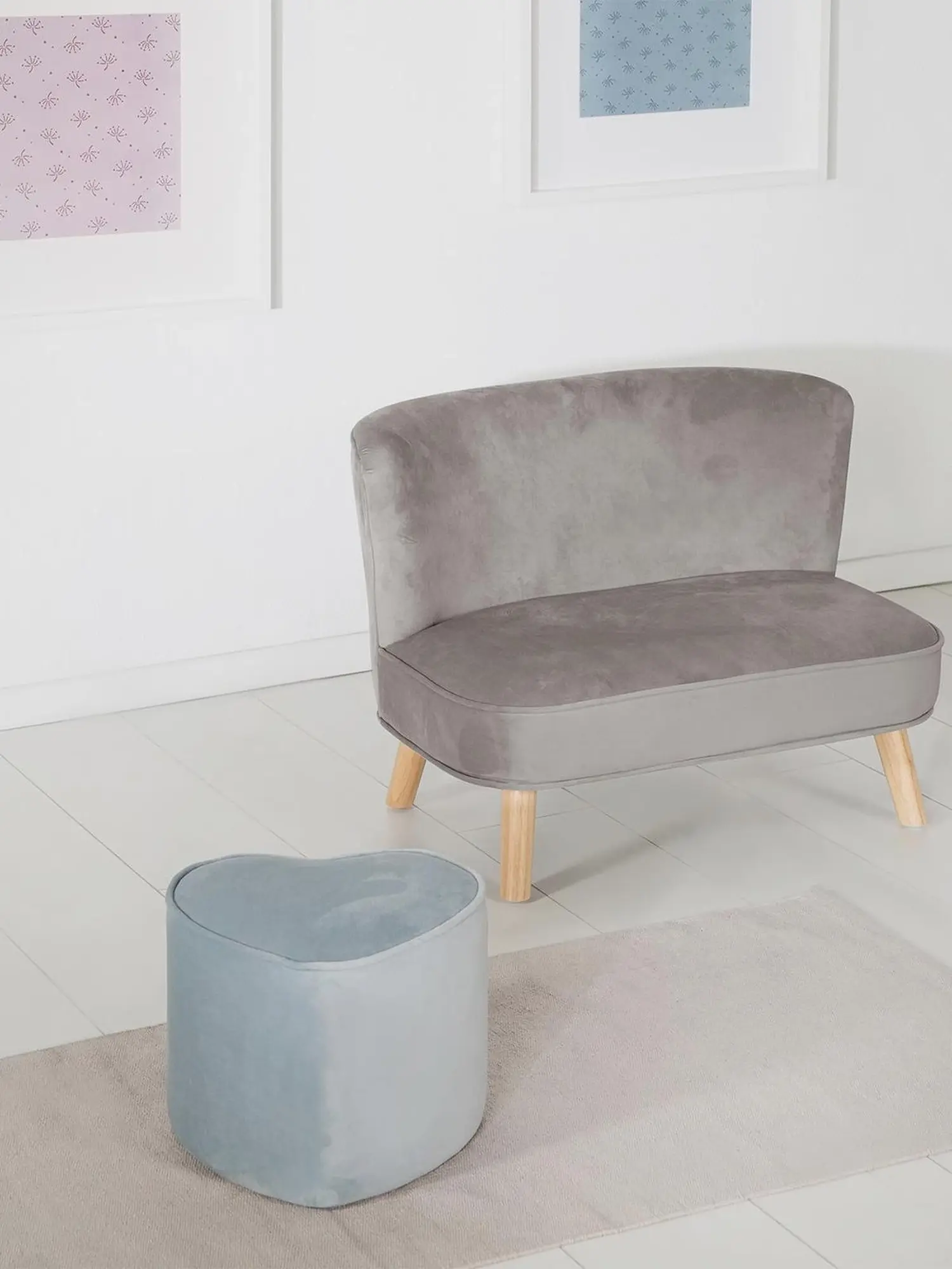 Детский велюровый диван Lil Sofa, серый - изображение 2