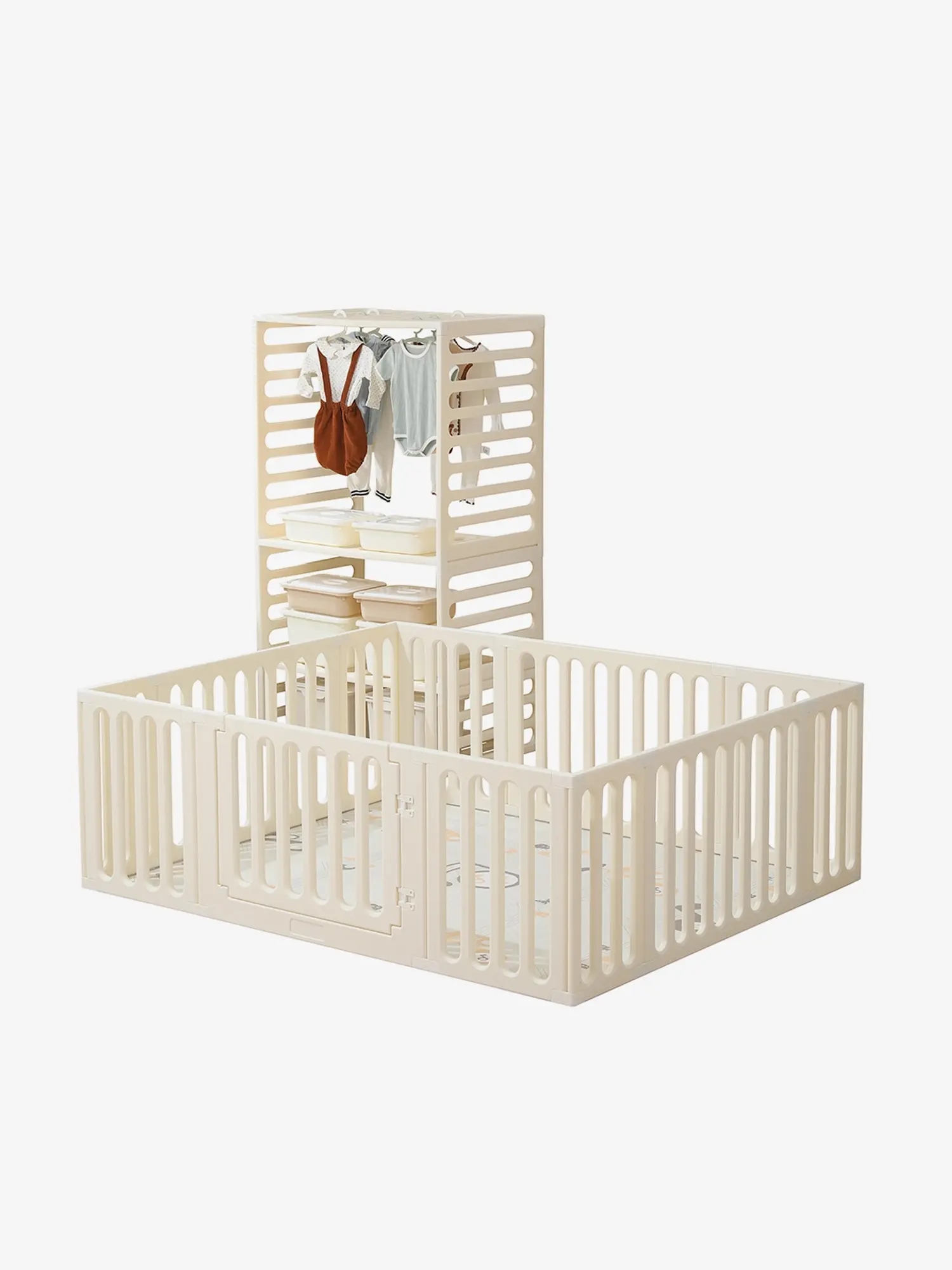Манеж-стеллаж UNIX Kids (2 в 1) White
