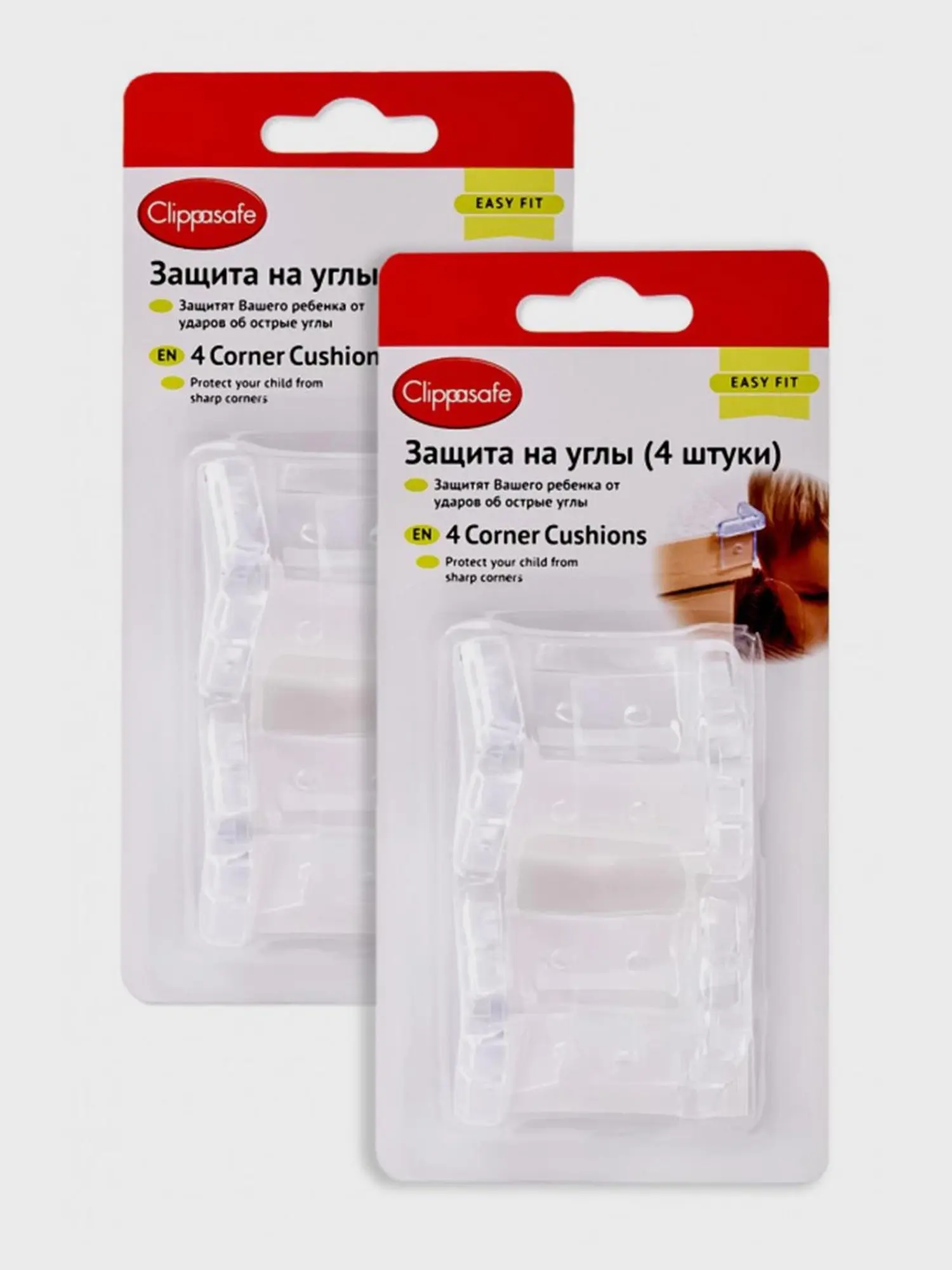 Защита на углы, комплект из 2-х штук (4 шт в упаковке), прозрачный - изображение 5