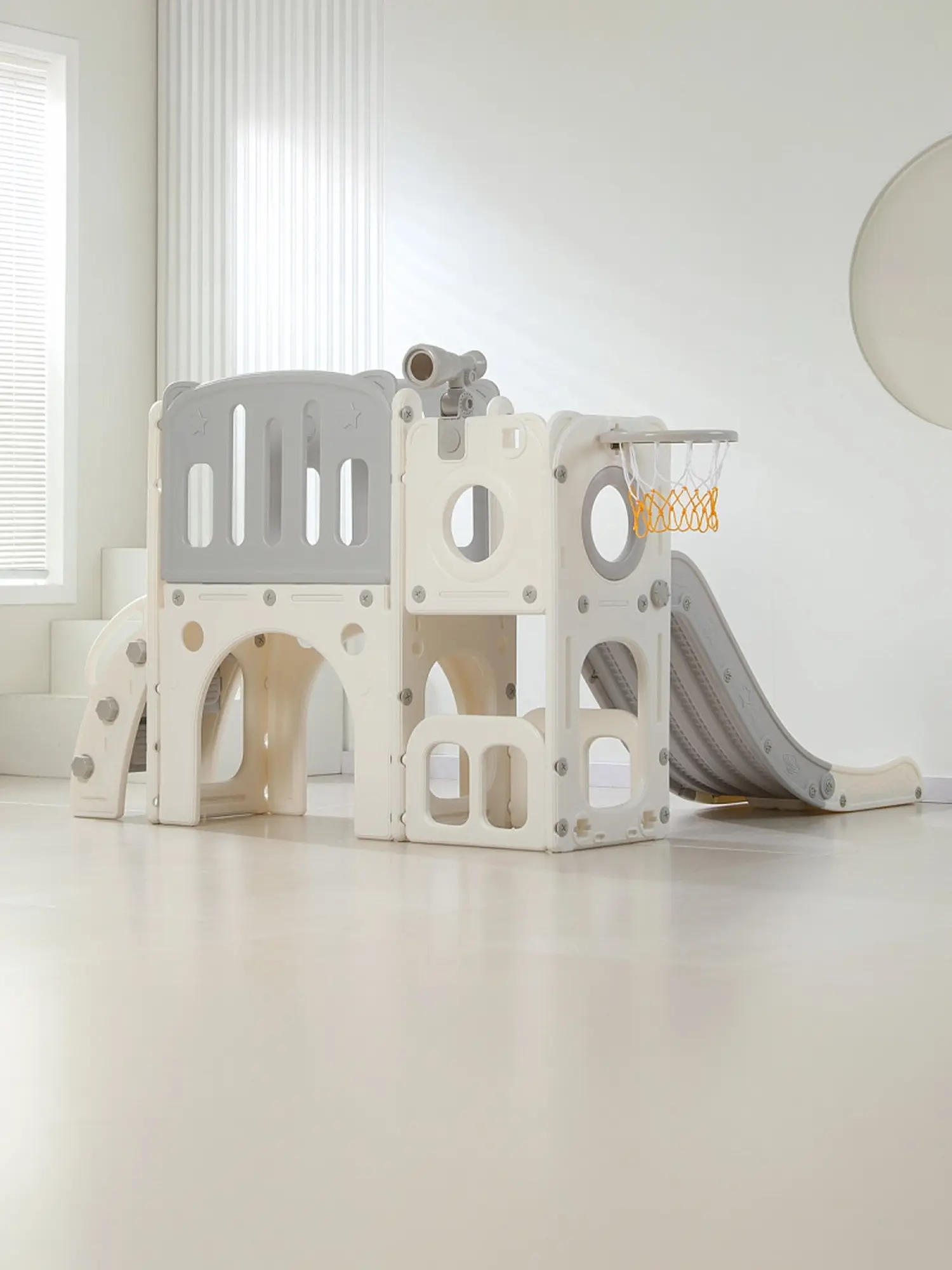 Игровой комплекс с горкой UNIX Kids Star Grey - изображение 10