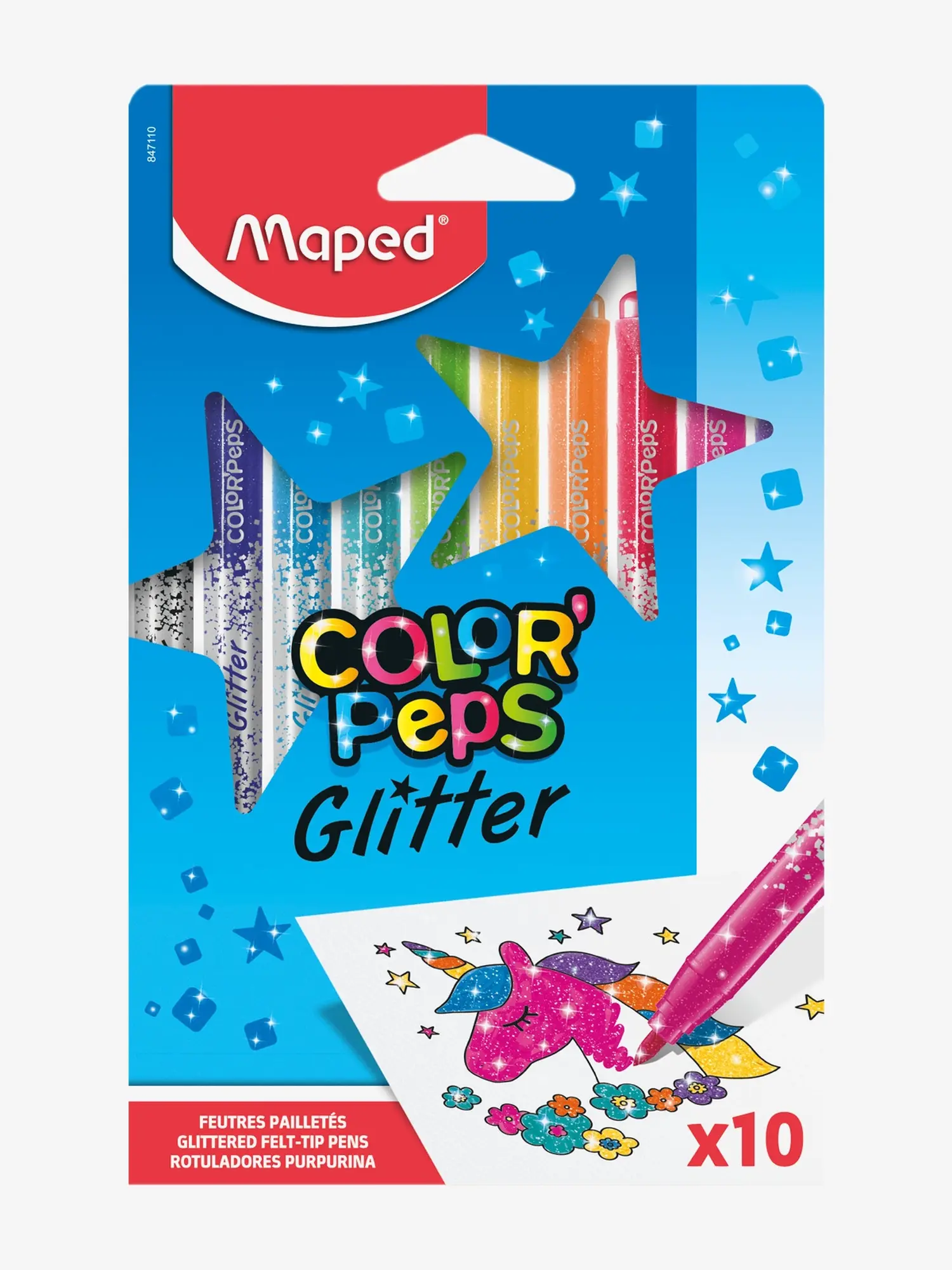 Фломастеры Color Peps Glitter, 10 цветов