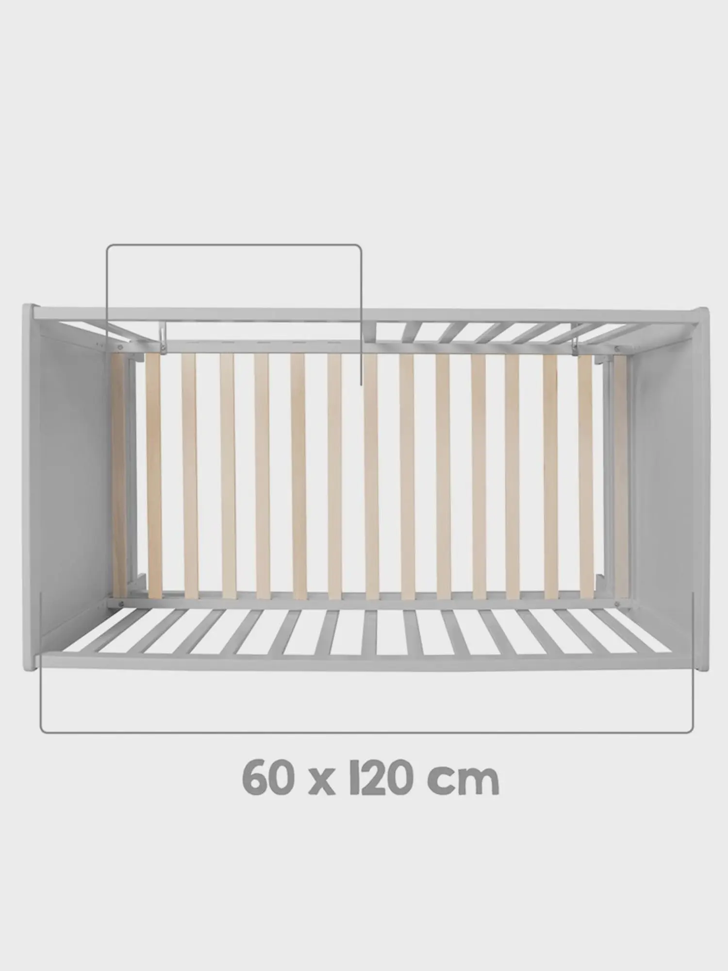 Многофункциональная детская кровать Hamburg 60х120, серый - изображение 7