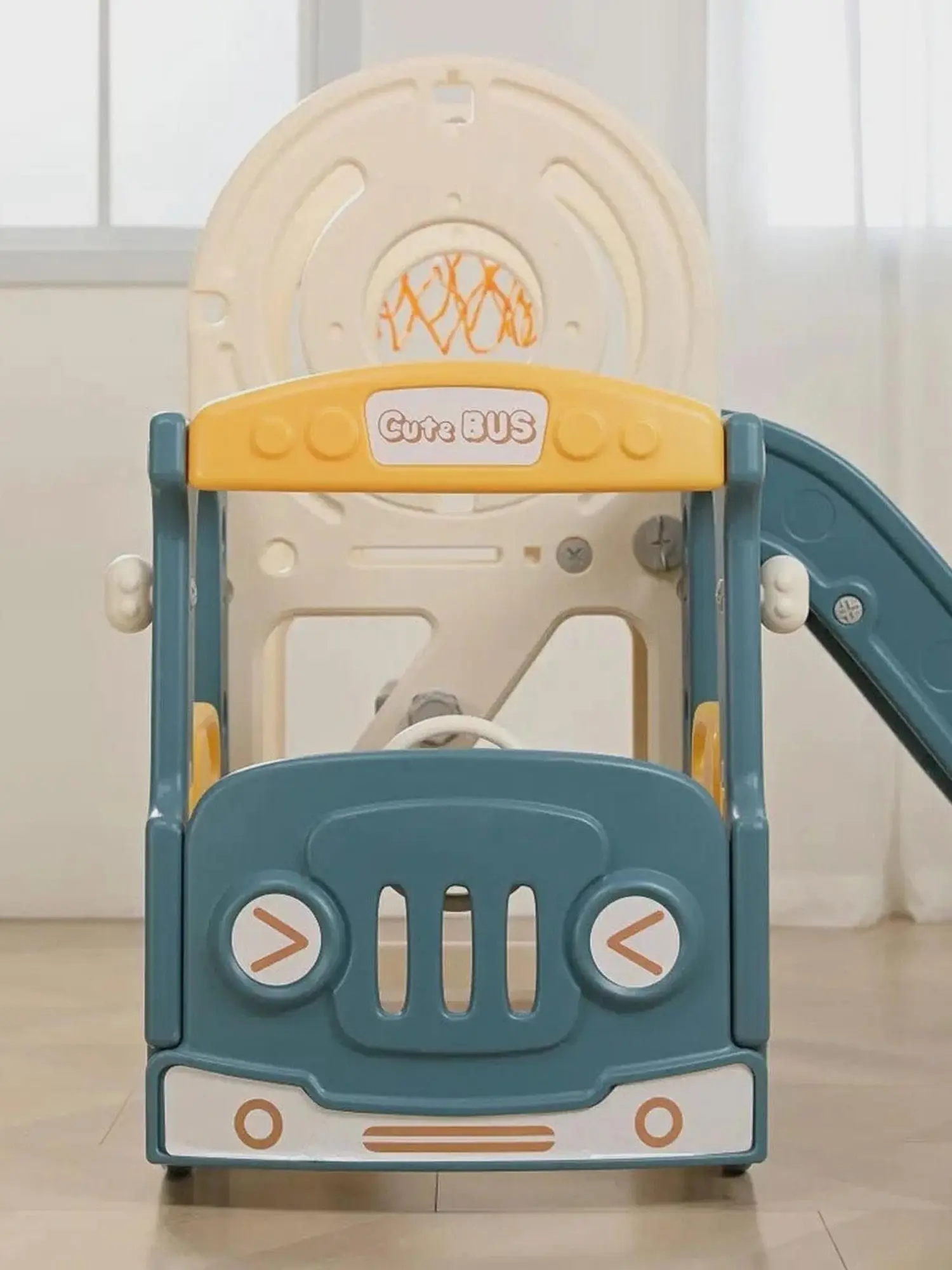 Игровой комплекс с горкой и качелями Kids Bus (171 см) Yellow - изображение 4