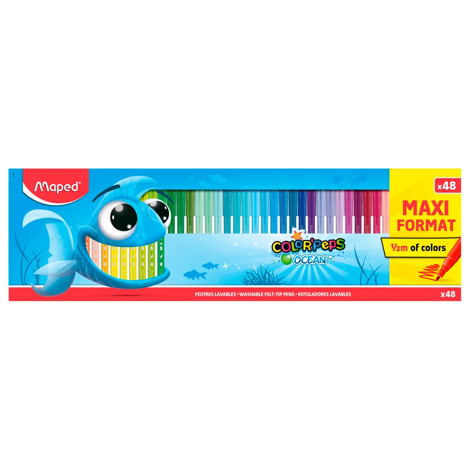 Фломастеры суперсмываемые Color Peps Ocean, 48 шт.