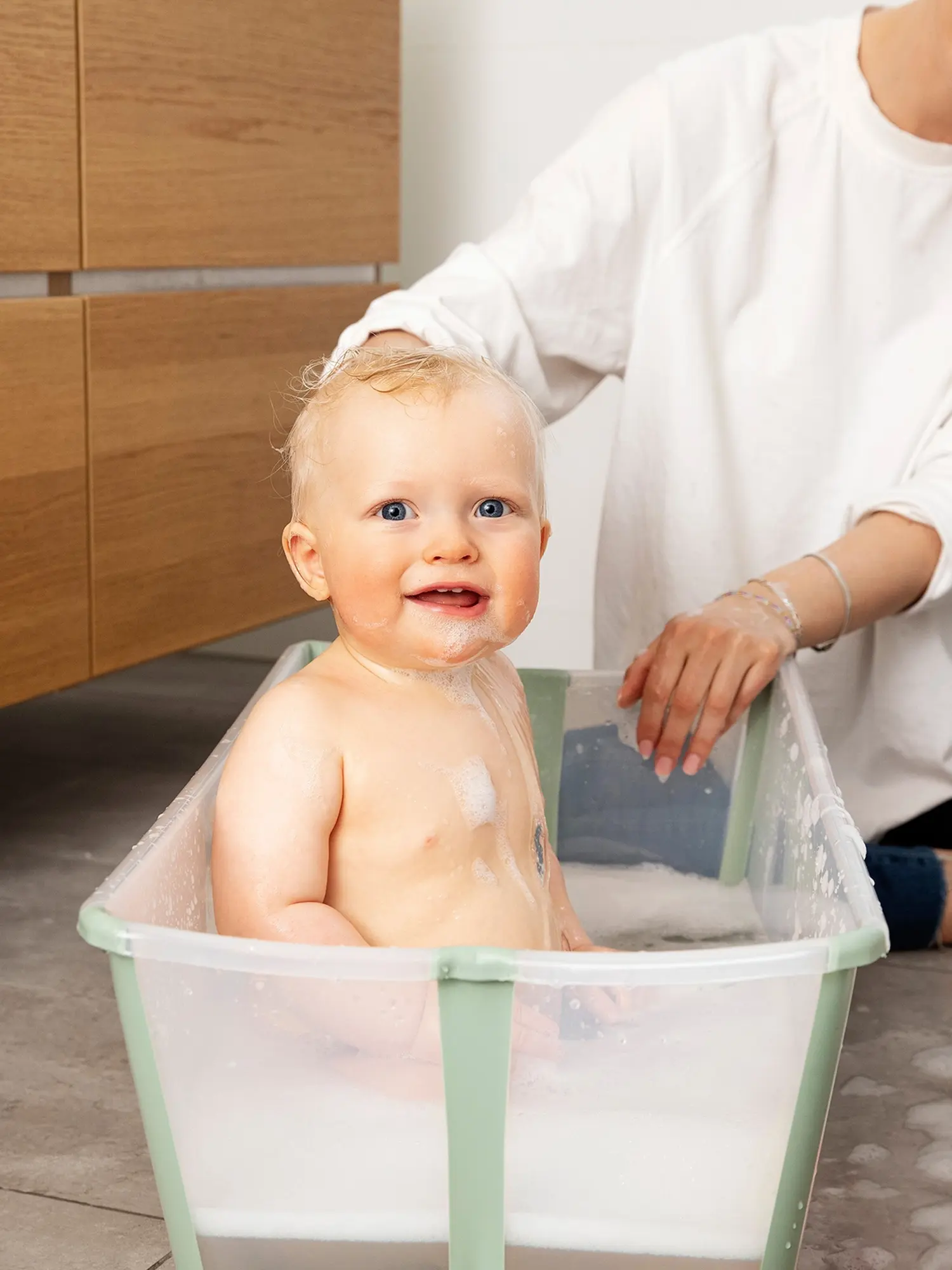 Ванночка для купания FlexiBath складная, зеленая - изображение 7