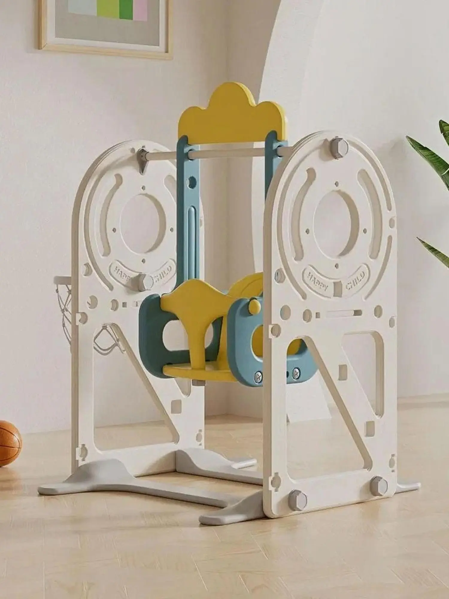 Игровой комплекс с горкой и качелями Kids Bus (171 см) Yellow - изображение 3