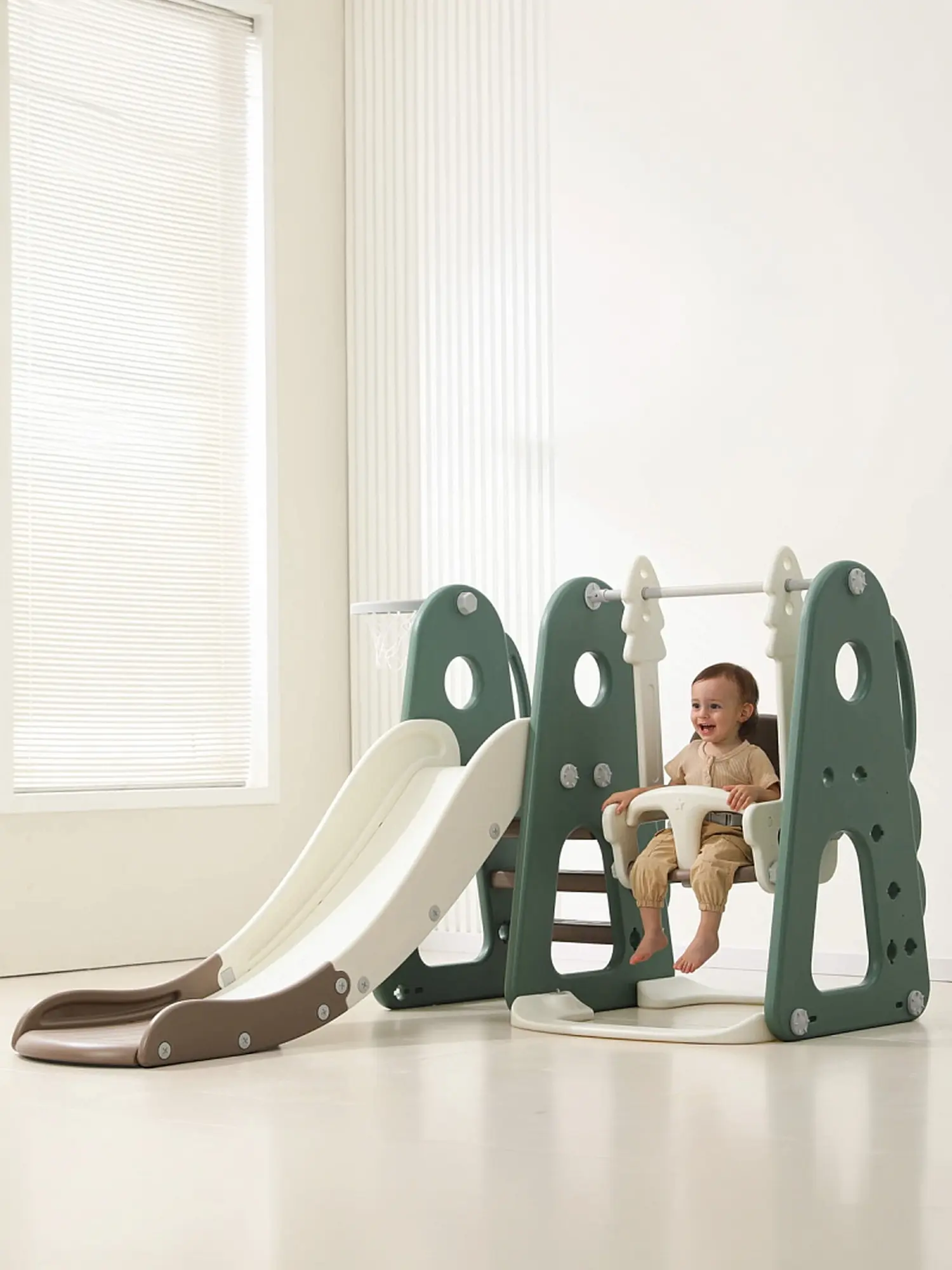 Горка с качелями UNIX Kids Dino Green - изображение 9