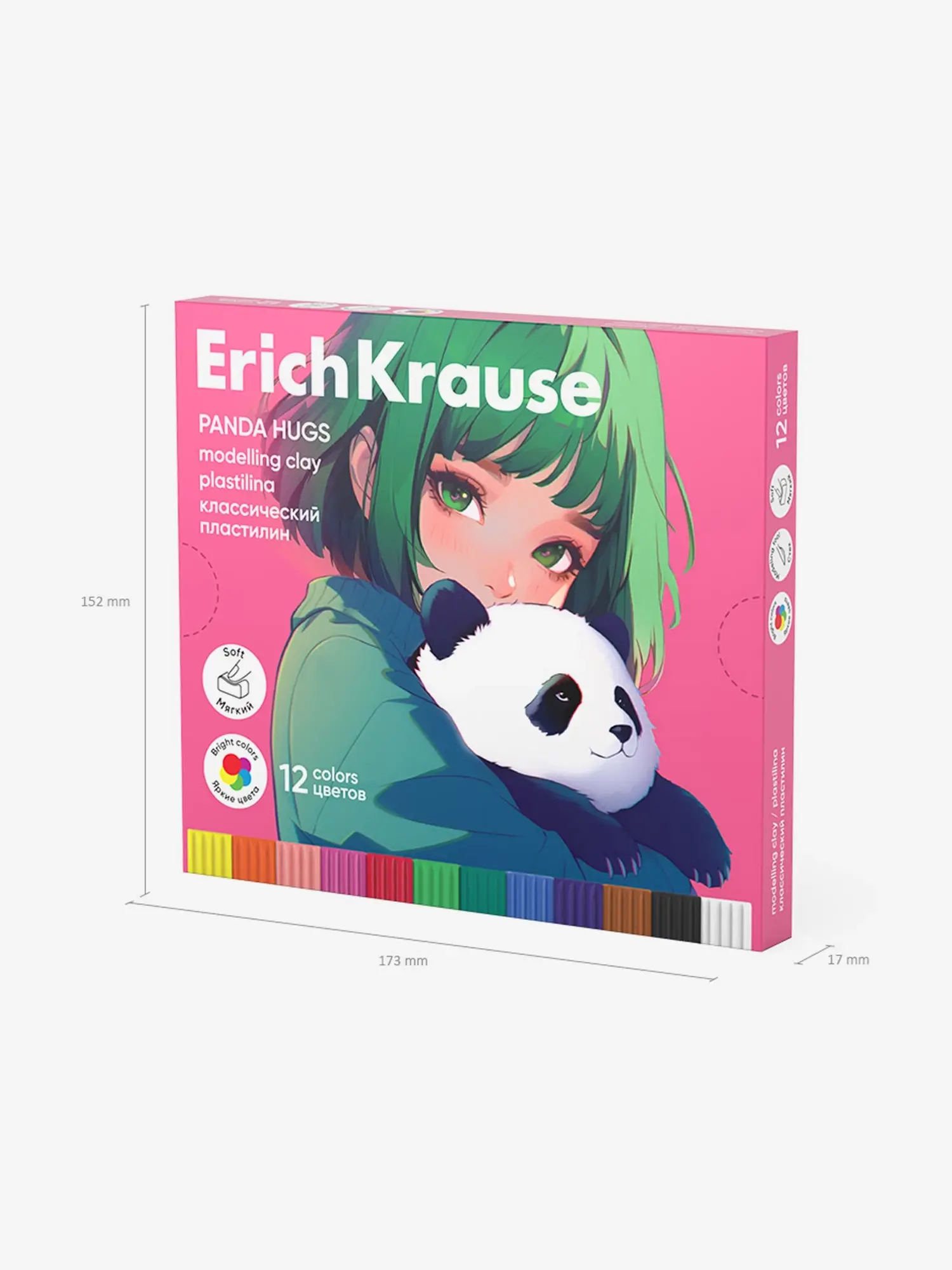 Пластилин классический Panda Hugs, 12 цветов - изображение 5