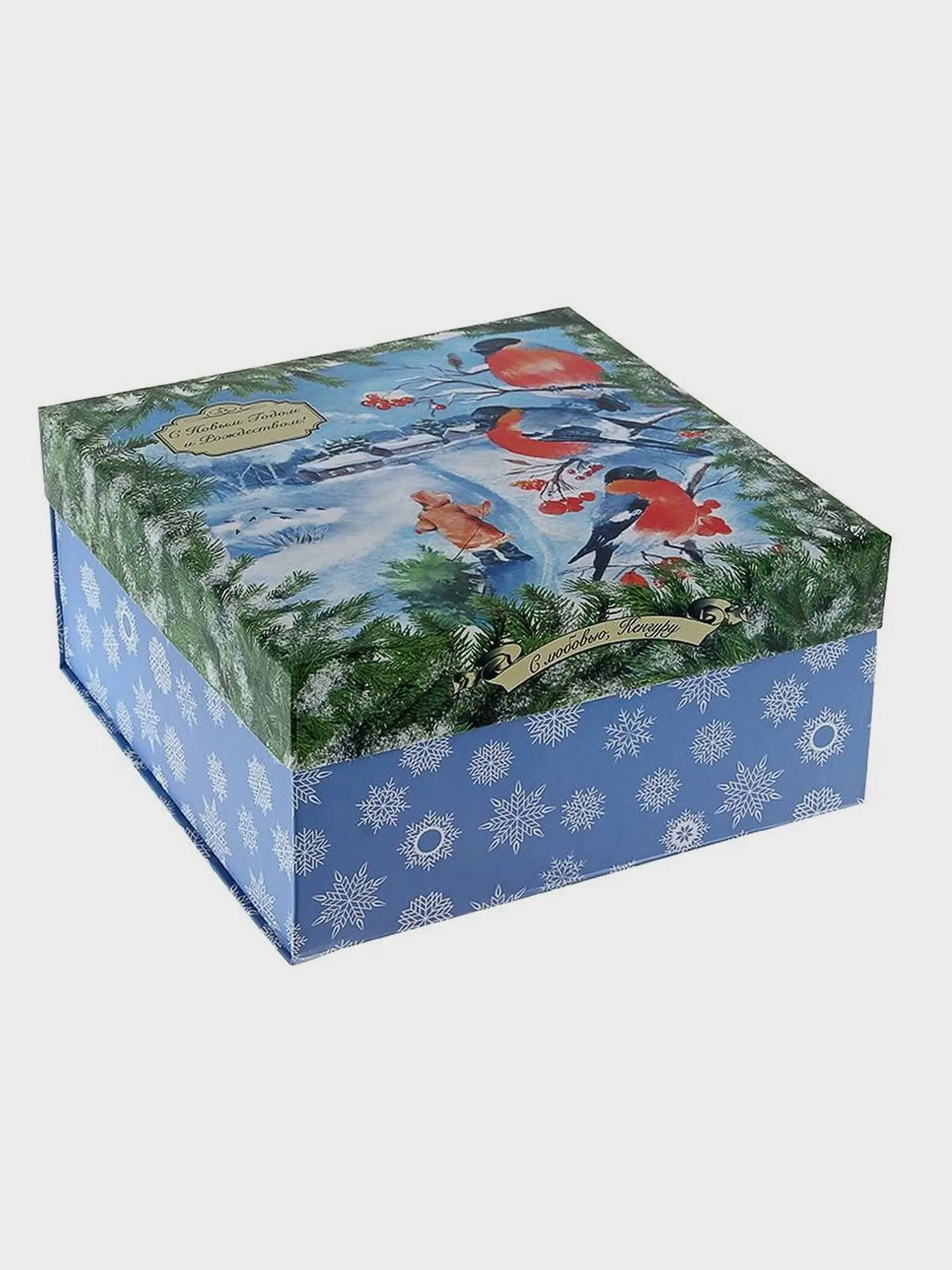Коробка Кенгуру Снегири 25*25*12 см - изображение 2