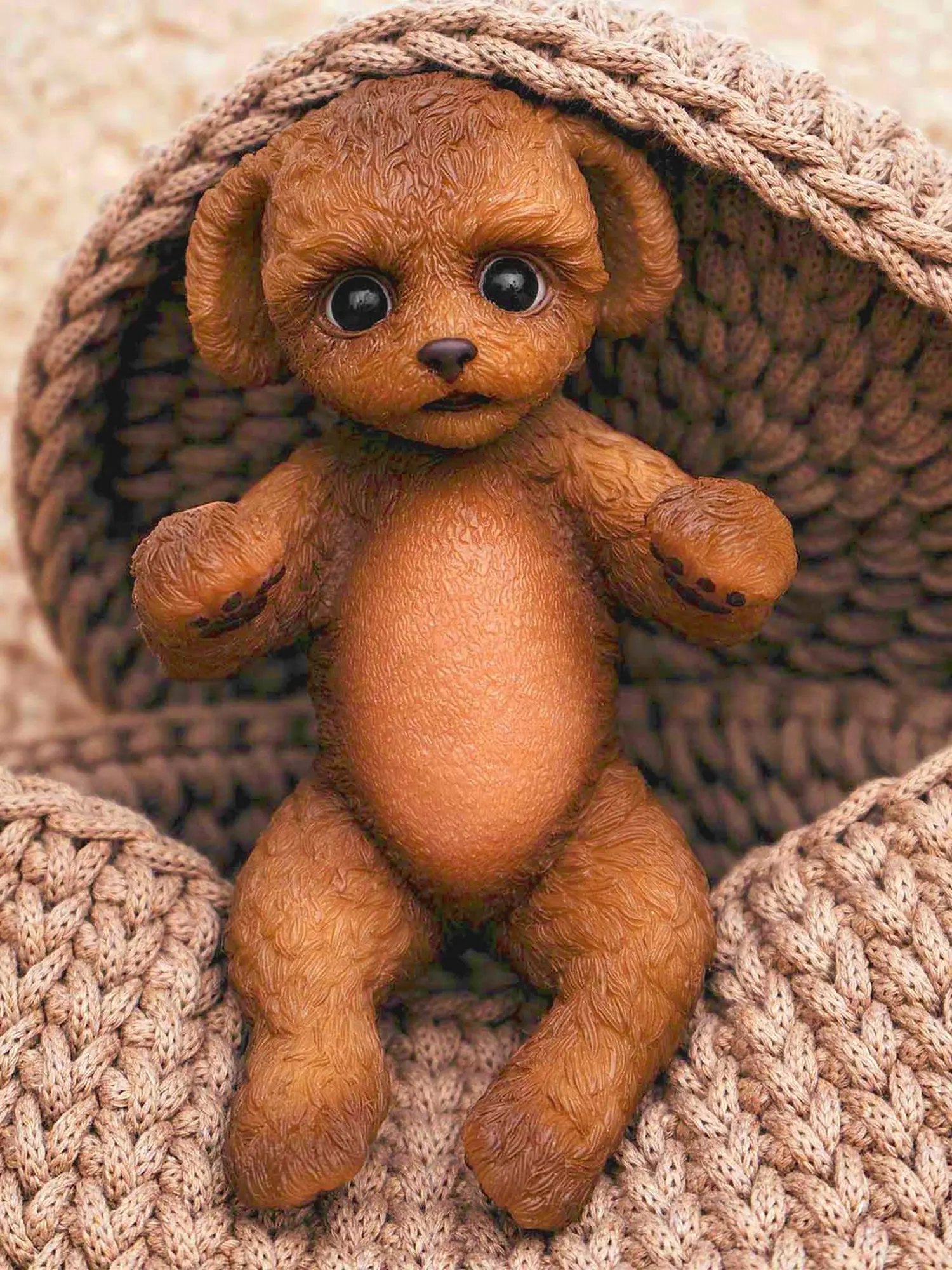 Игрушка Пудель, коричневый, 18 см. - изображение 4