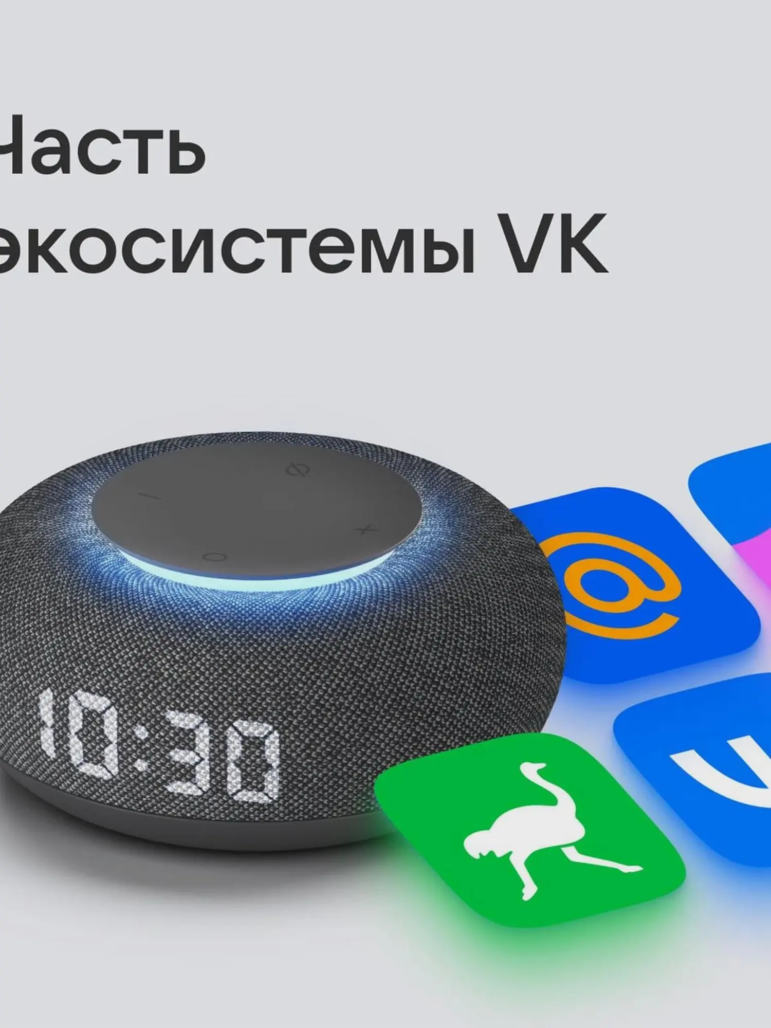 Умная колонка VK Капсула Мини с голосовым помощником Марусей, темно-серый - изображение 9