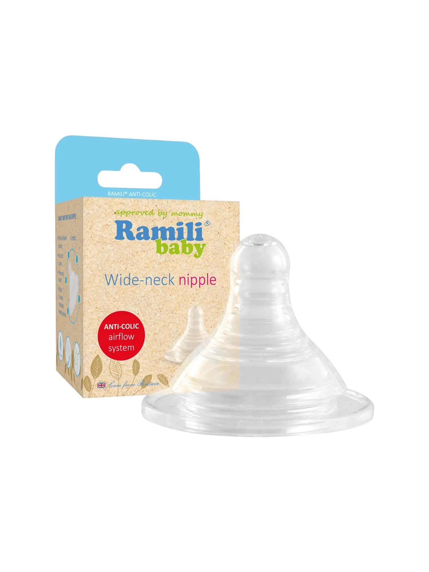 Противоколиковая бутылочка для кормления Ramili Baby 240 мл. с двумя сосками 0+ и 3+ (240MLBT100M, слабый и средний поток) - изображение 4