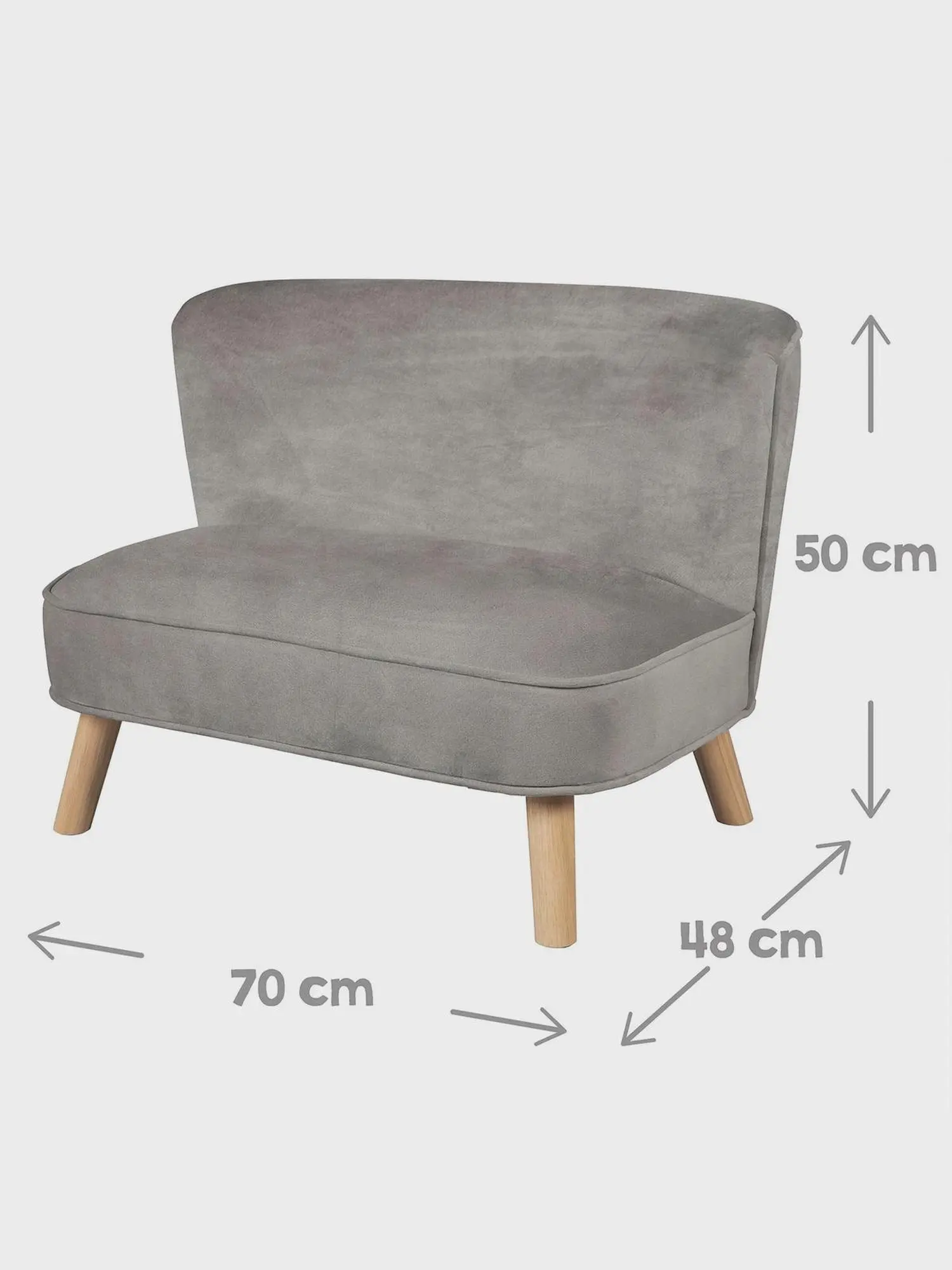 Детский велюровый диван Lil Sofa, серый - изображение 7