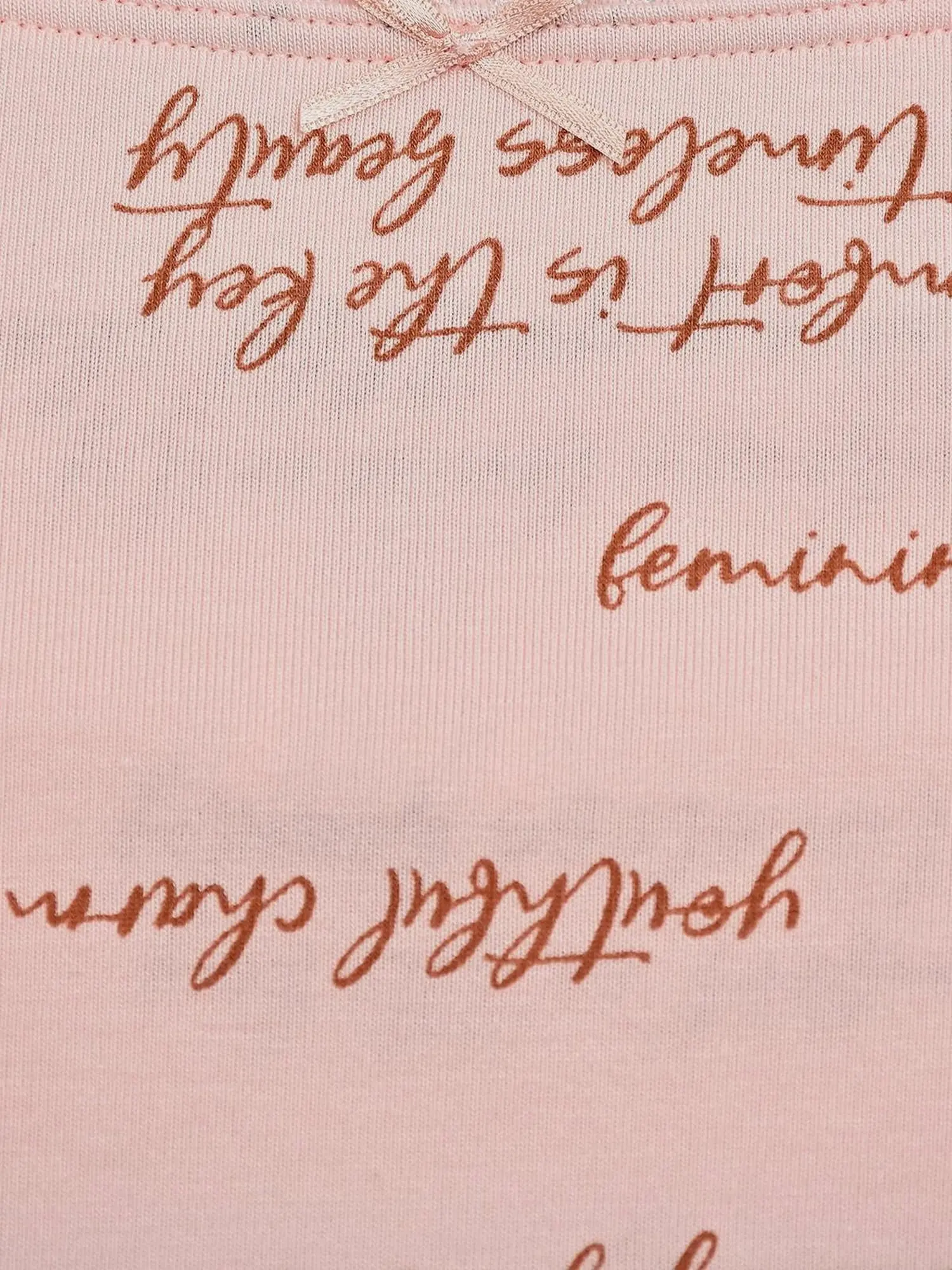 Топ с текстовым принтом, розовый - изображение 3