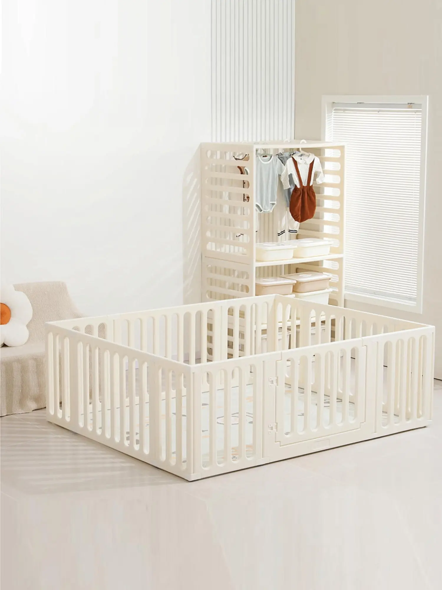 Манеж-стеллаж UNIX Kids (2 в 1) White - изображение 3