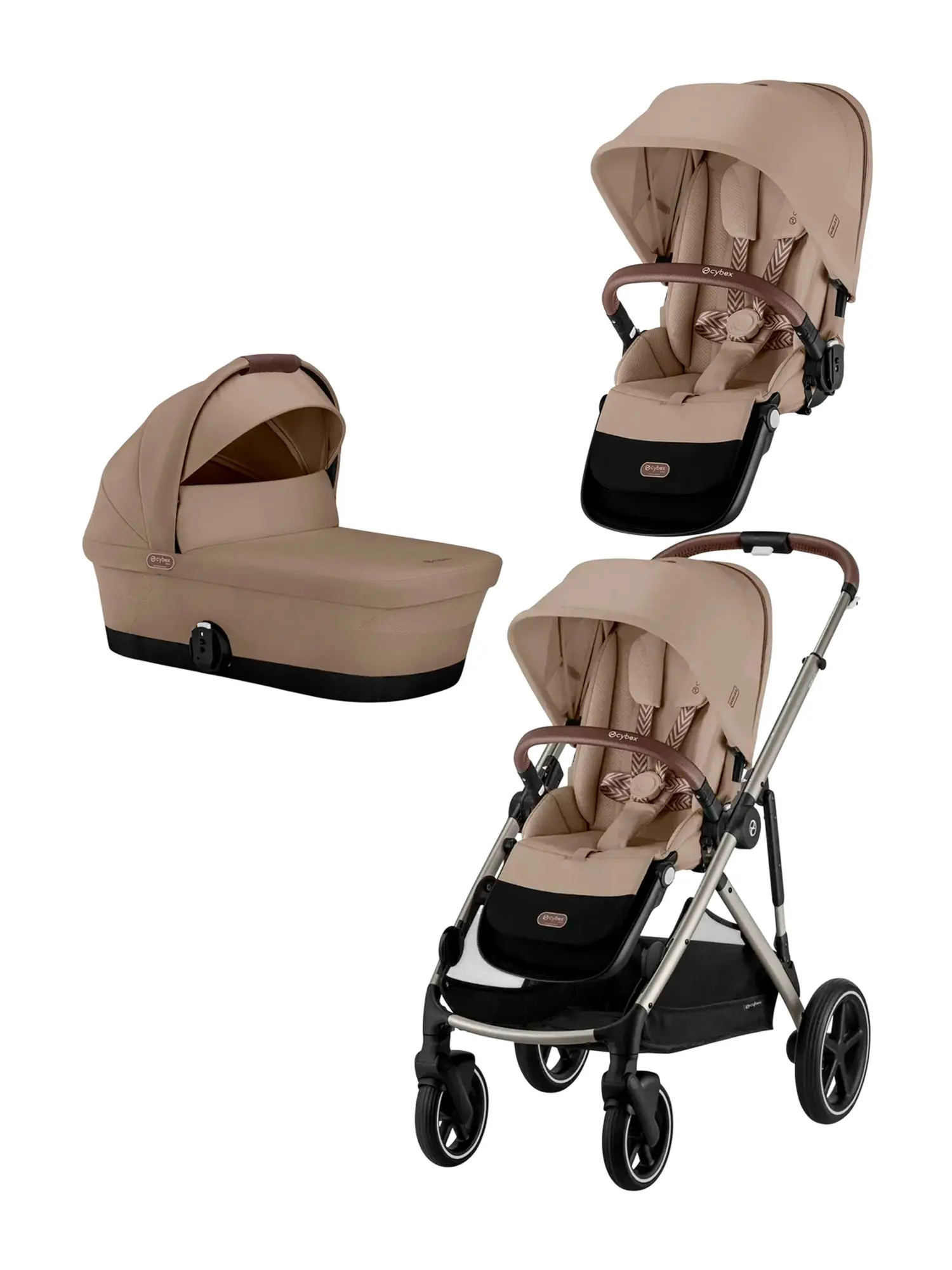 Коляска 2в1 для погодок Cybex Gazelle Almond Beige