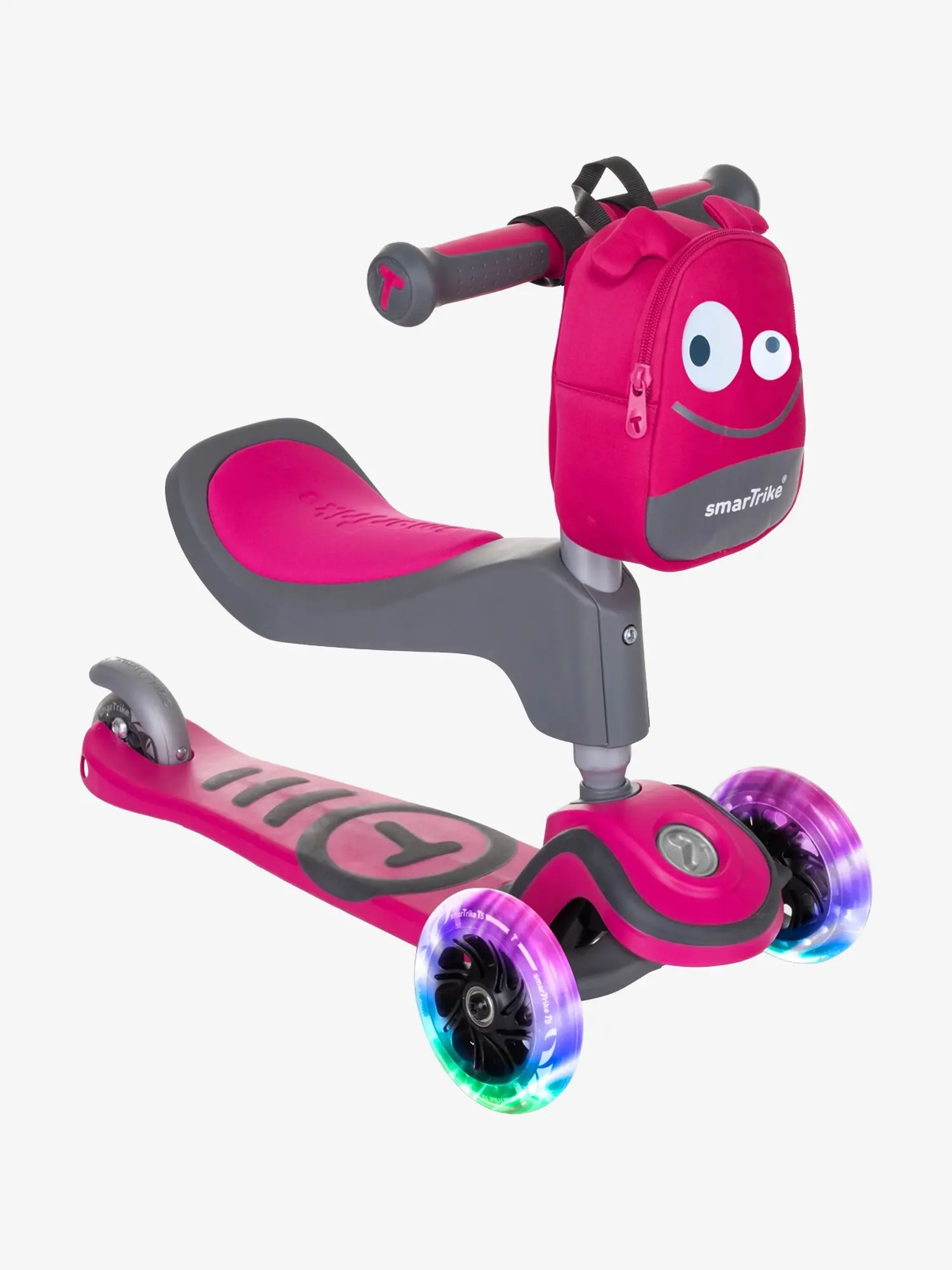 Трехколесный самокат-трансформер 2в1 T1 Scooter Pink