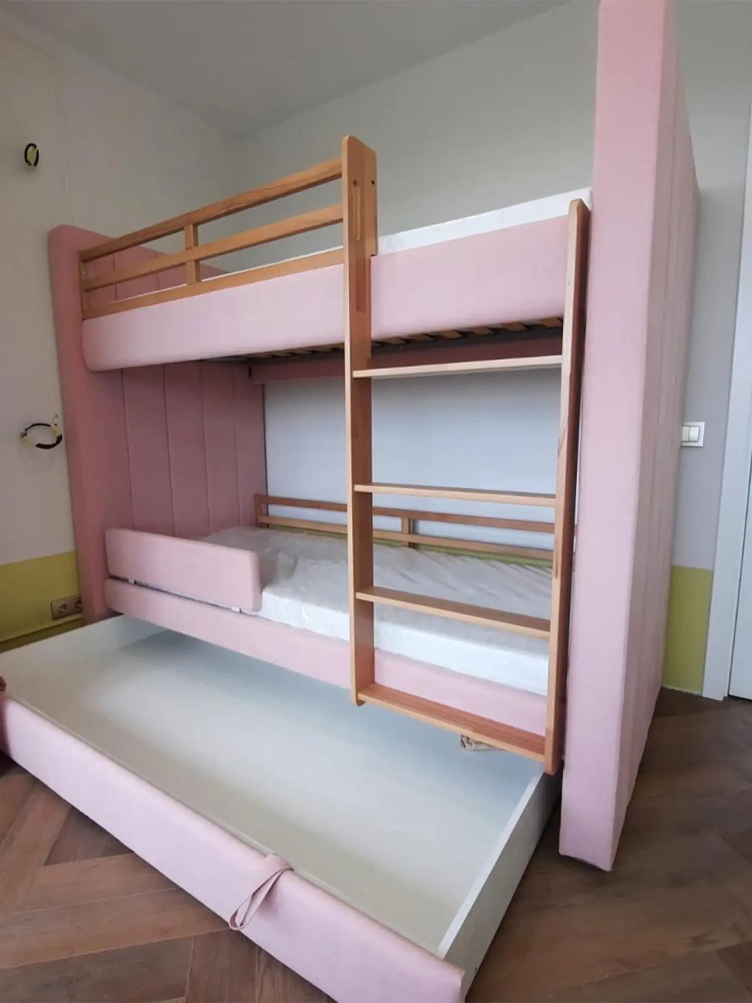 Кровать двухъярусная Cosy антивандальная ткань, розовый - изображение 5
