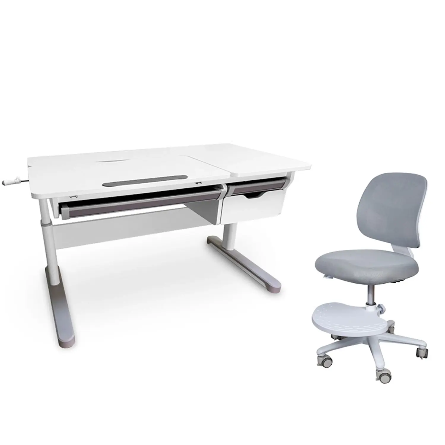 Комплект парта Grande Grey + кресло Marte Grey - изображение 1